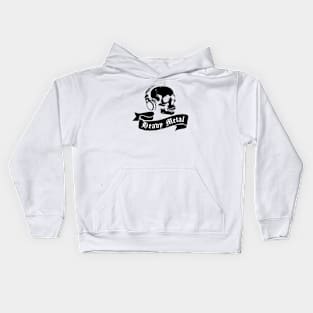 Heavy Metal Skull Logo Kids Hoodie